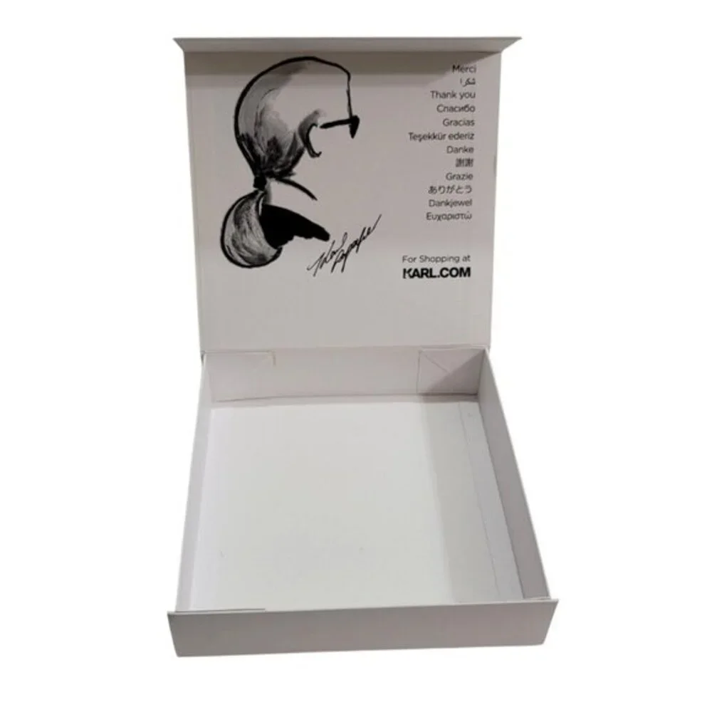 Karl Lagerfeld Signature White Decorative Storage Gift Box Ikonik Design Thank Y